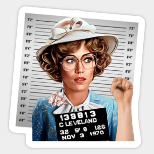 Jane Fonda Mugshot Sticker